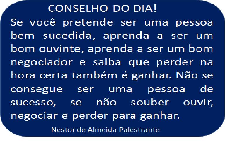 Conselho do dia 16/11/18